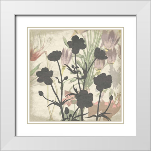 Floral Silo White Modern Wood Framed Art Print with Double Matting by Grey, Jace