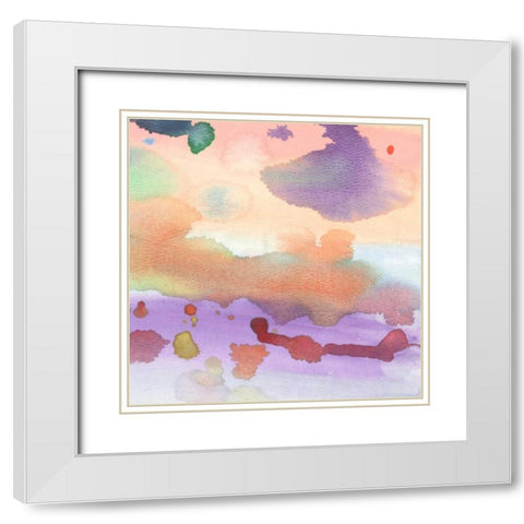 Watercolored White Modern Wood Framed Art Print with Double Matting by Grey, Jace