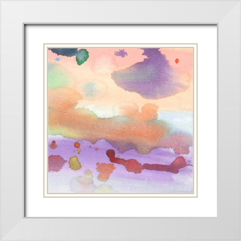 Watercolored White Modern Wood Framed Art Print with Double Matting by Grey, Jace