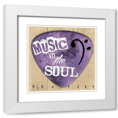 Music To The Soul White Modern Wood Framed Art Print with Double Matting by Grey, Jace