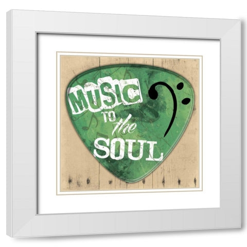 Music To The Soul White Modern Wood Framed Art Print with Double Matting by Grey, Jace