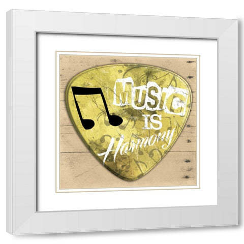 Music Is Harmony White Modern Wood Framed Art Print with Double Matting by Grey, Jace