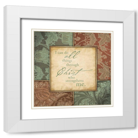 Through Christ White Modern Wood Framed Art Print with Double Matting by Grey, Jace