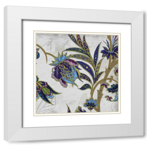 Floral Pattern Mate White Modern Wood Framed Art Print with Double Matting by Grey, Jace