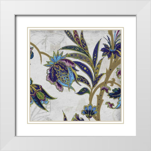 Floral Pattern Mate White Modern Wood Framed Art Print with Double Matting by Grey, Jace