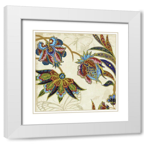 Floral Pattern 2 White Modern Wood Framed Art Print with Double Matting by Grey, Jace