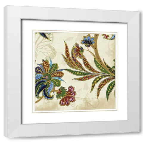 Floral Pattern 2 Mate White Modern Wood Framed Art Print with Double Matting by Grey, Jace