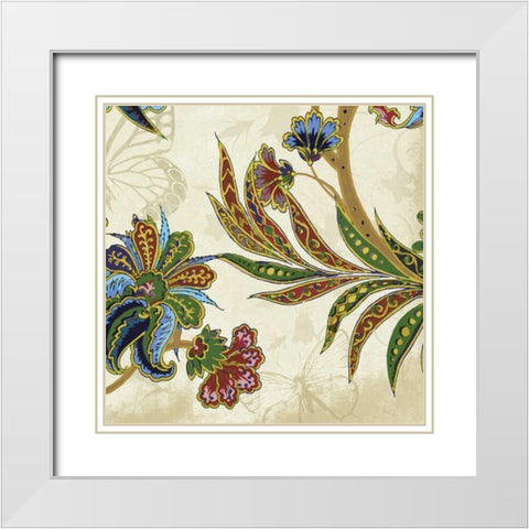 Floral Pattern 2 Mate White Modern Wood Framed Art Print with Double Matting by Grey, Jace