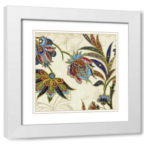Floral pattern3 Mate White Modern Wood Framed Art Print with Double Matting by Grey, Jace