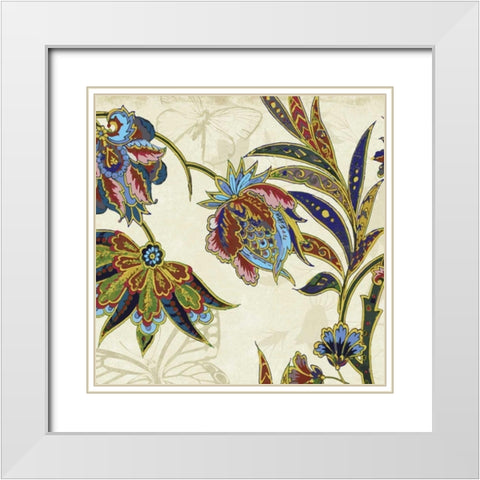 Floral pattern3 Mate White Modern Wood Framed Art Print with Double Matting by Grey, Jace