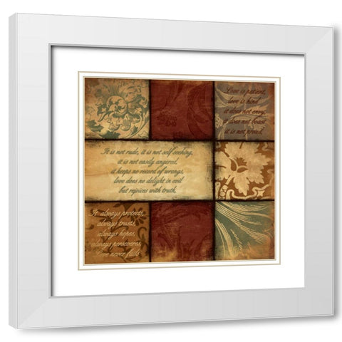 Patchwork Inspirational White Modern Wood Framed Art Print with Double Matting by Grey, Jace