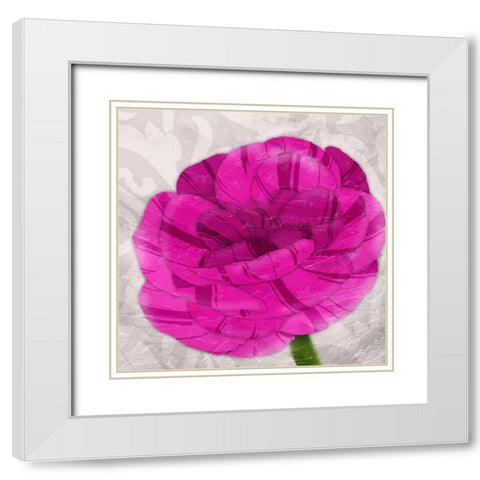 Single Floral White Modern Wood Framed Art Print with Double Matting by Grey, Jace
