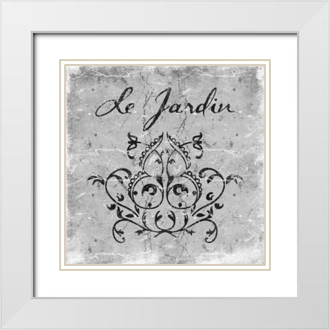 Le Jardin 2 White Modern Wood Framed Art Print with Double Matting by Grey, Jace