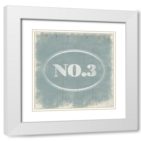 NO3 Blue White Modern Wood Framed Art Print with Double Matting by Grey, Jace