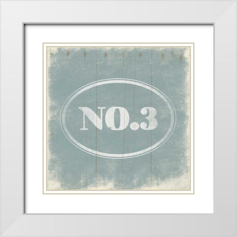 NO3 Blue White Modern Wood Framed Art Print with Double Matting by Grey, Jace