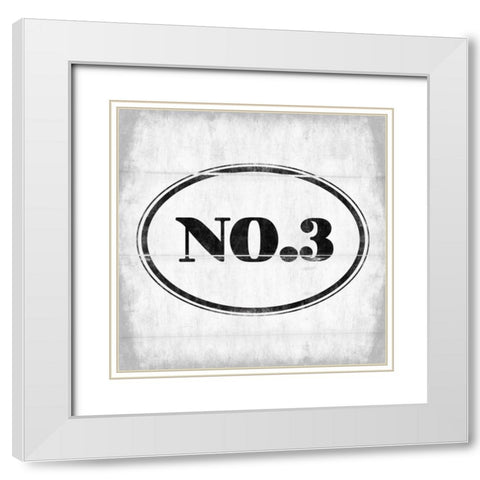 NO3 White Modern Wood Framed Art Print with Double Matting by Grey, Jace