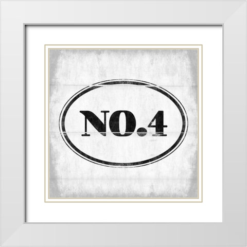 NO.4 White Modern Wood Framed Art Print with Double Matting by Grey, Jace