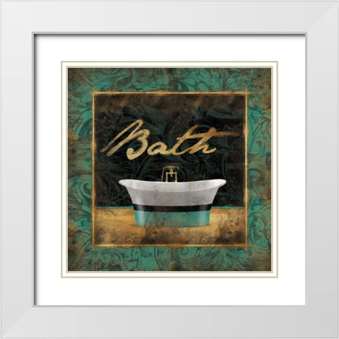 Bath Bordered White Modern Wood Framed Art Print with Double Matting by Grey, Jace