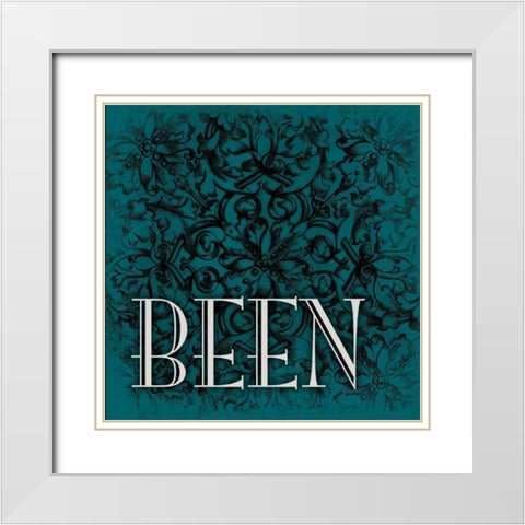 Dark Blue Been White Modern Wood Framed Art Print with Double Matting by Grey, Jace