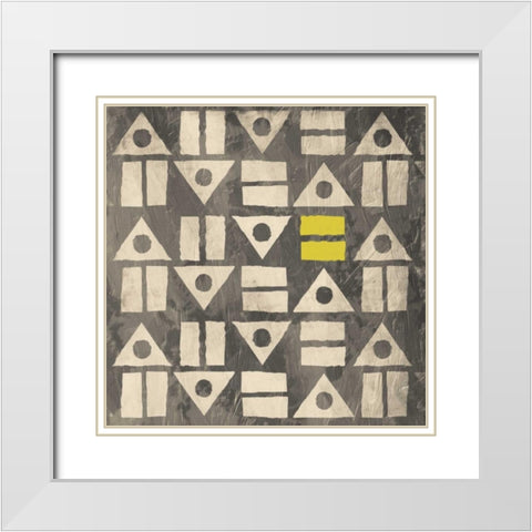 Pattern MateYellow Gray White Modern Wood Framed Art Print with Double Matting by Grey, Jace