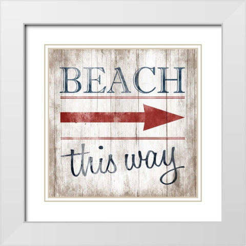 Beach White Modern Wood Framed Art Print with Double Matting by Grey, Jace
