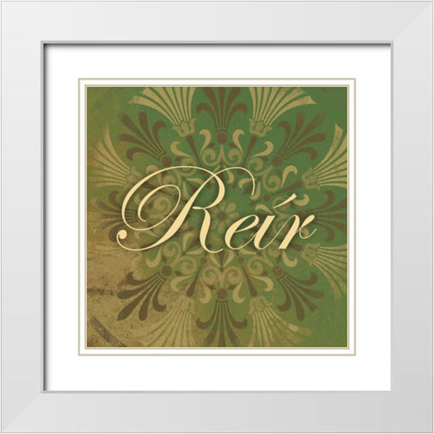 Reir White Modern Wood Framed Art Print with Double Matting by Grey, Jace