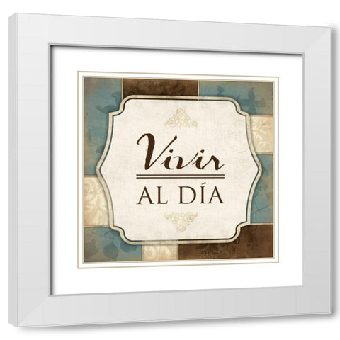 Vivir Al Dia White Modern Wood Framed Art Print with Double Matting by Grey, Jace