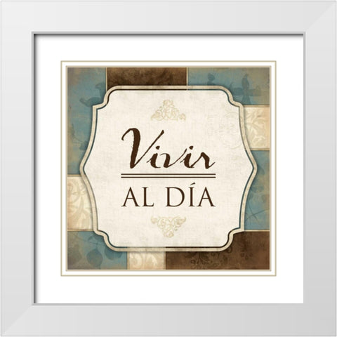 Vivir Al Dia White Modern Wood Framed Art Print with Double Matting by Grey, Jace