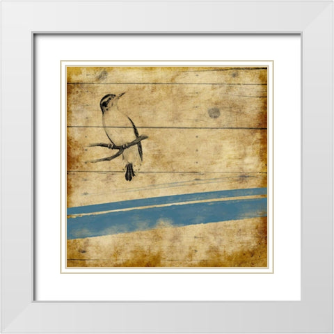 Wood Birds Stripe mate White Modern Wood Framed Art Print with Double Matting by Grey, Jace