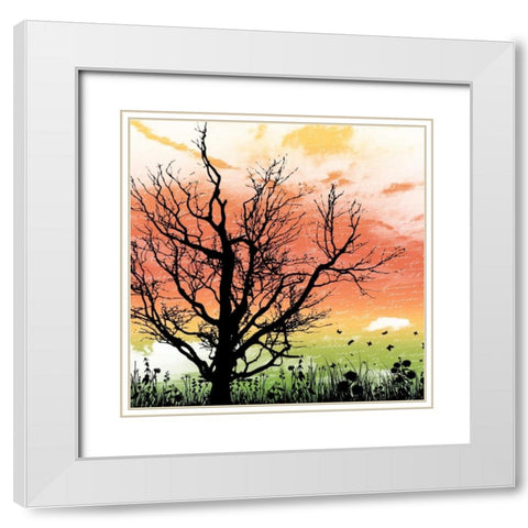 Silo tree mate White Modern Wood Framed Art Print with Double Matting by Grey, Jace