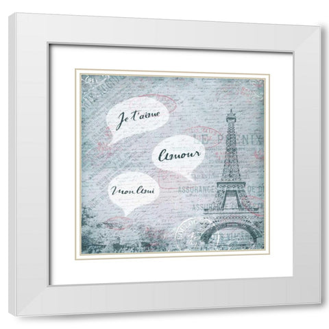 Jetaime White Modern Wood Framed Art Print with Double Matting by Grey, Jace