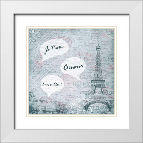 Jetaime White Modern Wood Framed Art Print with Double Matting by Grey, Jace