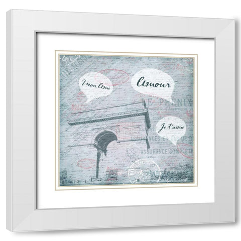 Amour White Modern Wood Framed Art Print with Double Matting by Grey, Jace