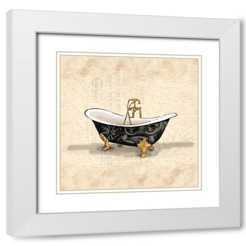 Black Bath 4 White Modern Wood Framed Art Print with Double Matting by Grey, Jace