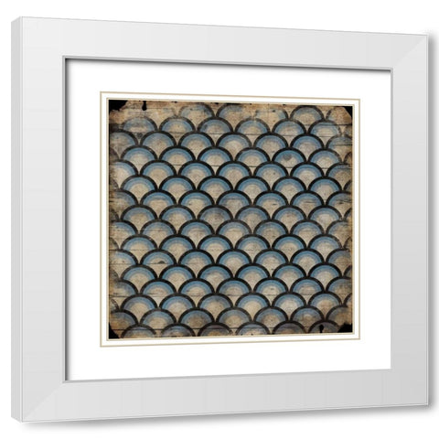 Blue pattern White Modern Wood Framed Art Print with Double Matting by Grey, Jace
