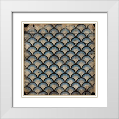 Blue pattern White Modern Wood Framed Art Print with Double Matting by Grey, Jace