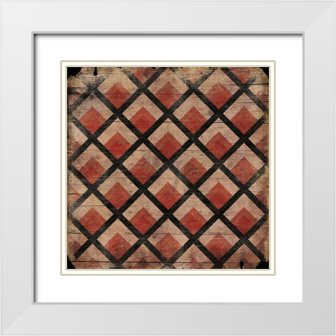 Red pattern White Modern Wood Framed Art Print with Double Matting by Grey, Jace