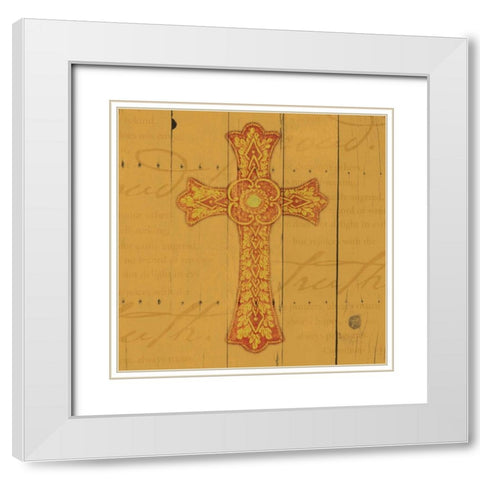 Wood Cross 2 White Modern Wood Framed Art Print with Double Matting by Grey, Jace