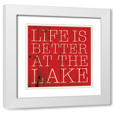 Better At The Lake White Modern Wood Framed Art Print with Double Matting by Grey, Jace