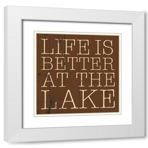 Better at the Lake White Modern Wood Framed Art Print with Double Matting by Grey, Jace