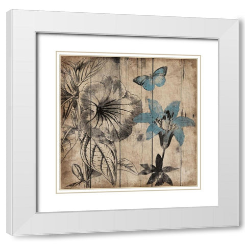 Wood Floral Small 2 White Modern Wood Framed Art Print with Double Matting by Grey, Jace