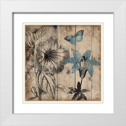 Wood Floral Small 2 White Modern Wood Framed Art Print with Double Matting by Grey, Jace