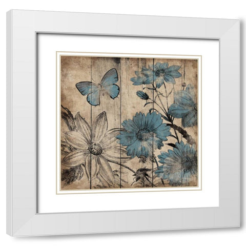 Wood Floral Small 4 White Modern Wood Framed Art Print with Double Matting by Grey, Jace