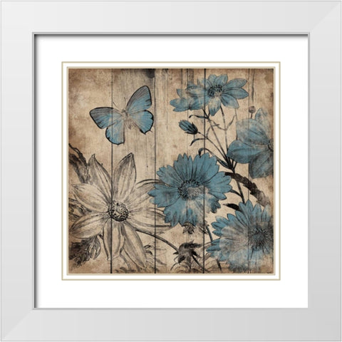 Wood Floral Small 4 White Modern Wood Framed Art Print with Double Matting by Grey, Jace