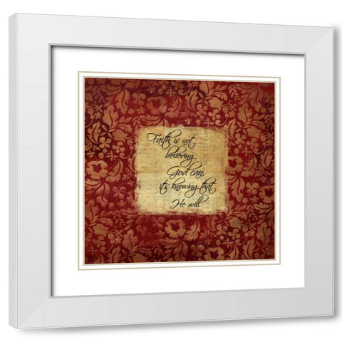 Faith White Modern Wood Framed Art Print with Double Matting by Grey, Jace