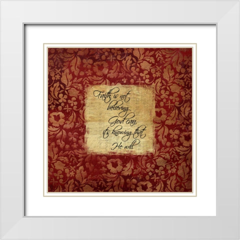 Faith White Modern Wood Framed Art Print with Double Matting by Grey, Jace