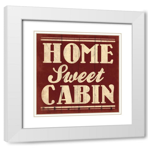 Home Sweet Cabin Beige White Modern Wood Framed Art Print with Double Matting by Grey, Jace