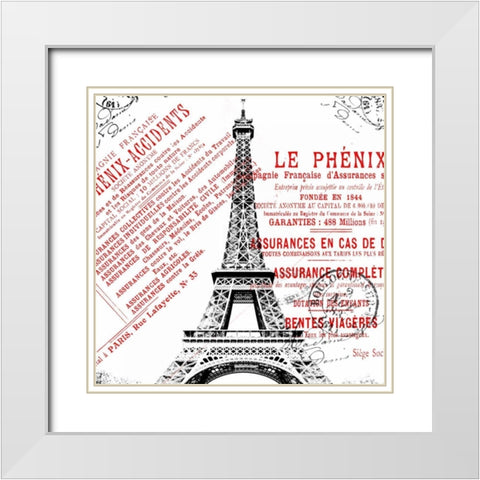 Paris 3 White Modern Wood Framed Art Print with Double Matting by Grey, Jace