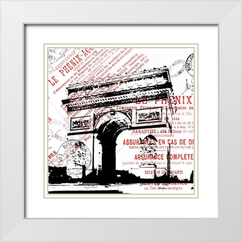 Paris 4 White Modern Wood Framed Art Print with Double Matting by Grey, Jace