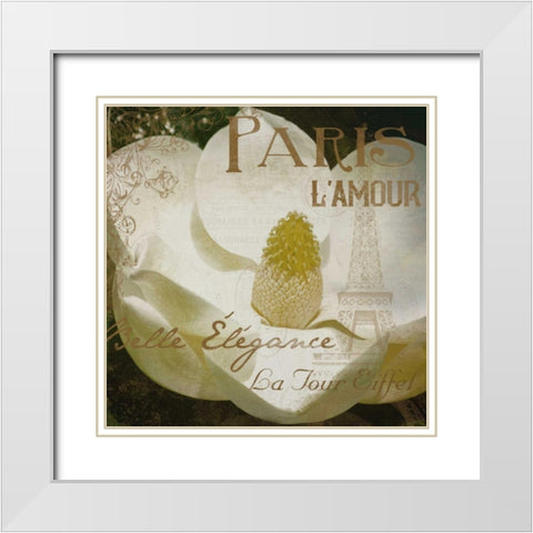 Magnolia Paris Mate White Modern Wood Framed Art Print with Double Matting by Grey, Jace